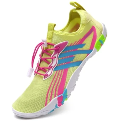 Abbildung von IceUnicorn Strandschuhe Badeschuhe Damen Herren Schwimmschuhe Aquaschuhe Sommer Schnell Trocknend Surfschuhe(D Rosa,38EU)