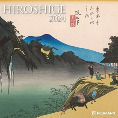 Abbildung von Hiroshige 2024 Wand Kalender Broschüren 30x30 30x60 geöffnet Kunst