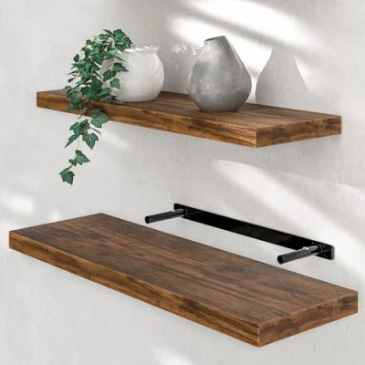 Abbildung von Casaria Wandboard, mit Halterung 50 110cm Schwebend 15kg Tragkraft Küche Bad Wohnzimmer