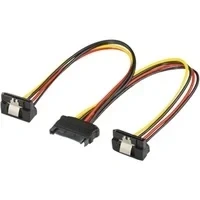 Abbildung von Goobay 95115 PC Y Stromkabel / Stromadapter SATA Splitter; 1x Buchse zu 2x Stecker; Stecker 90 gewinkelt