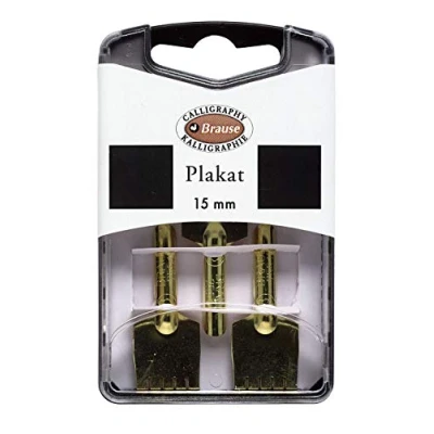 Abbildung von Brause 375515B Packung, mit 3 Feder Plakat 15 mm, ideal für Zeichen und Kalligraphie, 1 Pack gold