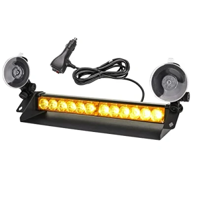 Abbildung von ROUTEKING LED Warnleuchte 12LED Frontblitzer 9 Blinkende Stroboskop Modi Blitzleuchte, IP66 Waterproof Rundumleuchte Auto Lampe für Truck Traktor spezielle gefahren, 12V 24V (Gelb)