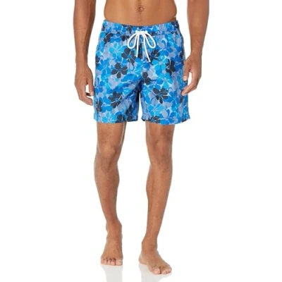 Abbildung von Amazon Essentials Herren Badehose, Schnell Trocknend, 18 cm Auslauffarben, Blau Floral, S