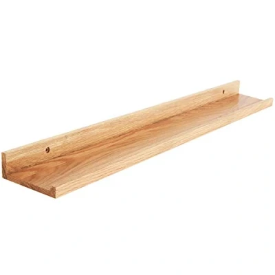 Abbildung von IBUYKE Wandregal in U Form, 30/45/60/90 cm Schweberegal Vintage Stil Hängeregal Büroregal für Dekos, Wohnzimmer, Schlafzimmer und Büro, Holzfarbe RF GB545