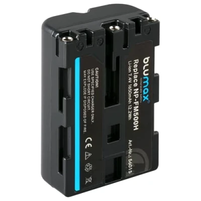 Abbildung von Blumax Akku ersetzt Sony NP FM500H (1650mAh) kompatibel mit Alpha DSLR/SLT Serie EVO ii a57 a58 a68 a77/ a99 / Batterie 7,4V 12,2Wh