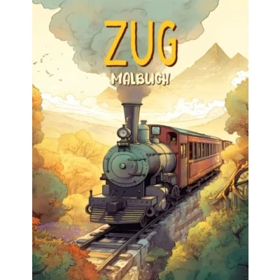 Abbildung von Zug Malbuch: Eisenbahn Und Lokomotive Aktivitätsbuch Malvorlagen Für Erwachsene, Jugendliche Kinder Lustige Einfache Idee Ein ... Männer, Frauen Senioren