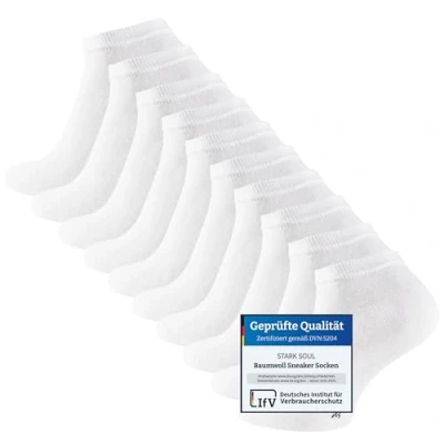 Abbildung von STARK SOUL 10 Paar Essentials Sneaker Socken, Baumwolle, weiss, Gr. 43 46