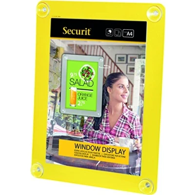 Abbildung von Securit Fenster Schildhalter A4 gelb