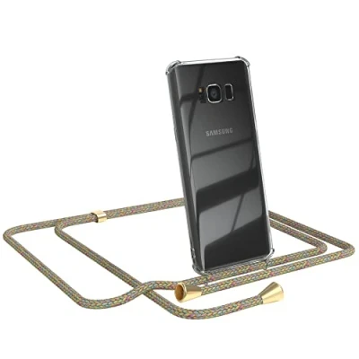 Abbildung von EAZY CASE Handykette kompatibel mit Samsung Galaxy S8 Handyhülle Umhängeband, Handykordel Schutzhülle, Silikonhülle, Hülle Band, Stylische Kette für Smartphone, Rainbow