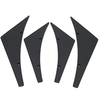 Abbildung von Frontstoßstange Spoiler, Qiilu Stoßstangenlippe, 4 Stücke Auto Lip Splitter Flossen Canards Körper Spoiler Universal(Swarchz)