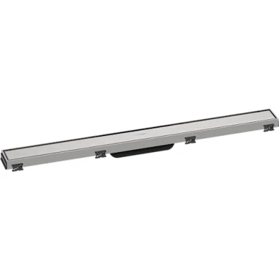Abbildung von hansgrohe RainDrain Match Abdeckungsset für gefliesten Duschablauf 800 mm mit höhenverstellbarem Rahmen Rost gebürstet