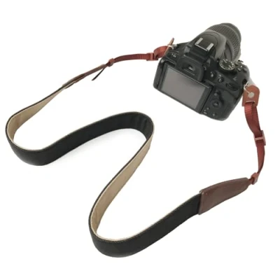 Abbildung von Bestele Kameragurt für DSLR/SLR/Nikon/Canon/Sony/Lumix/Fujifilm/Rico/Samsung etc., Leder, Schwarz