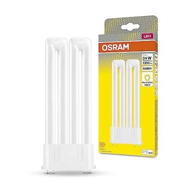 Abbildung von OSRAM DULUX LED F24 EM, 2G10, 12W, 1350lm, 3000K, warmweiße Lichtfarbe, Ersatz für herkömmliche Kompaktleuchtstofflampen mit 4pol. 2G10 Stecksockel, extrem lange Lebensdauer, keine Aufwärmzeit