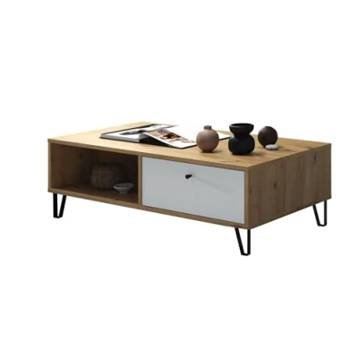 Abbildung von trendteam smart living Couchtisch Wohnzimmertisch Wohnzimmer Touch Aufbaumaß (BxHxT) 110 x 37 60 cm Farbe Artisan Eiche mit Weiß 210211307