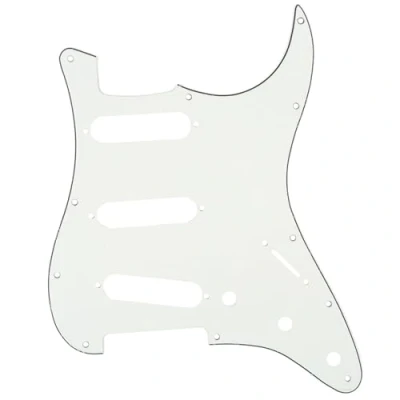 Abbildung von Musiclily 11 Löcher SSS Strat Pickguard Gitarre Schlagbrett für Fender American/Mexican Standard Stratocaster Modern Style E Gitarre,3 lagig Pergament