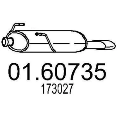 Abbildung von MTS 01.60735 Endschalldämpfer 700 PEUGEOT: 206 Schrägheck, 206+ Schrägheck