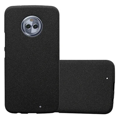 Abbildung von Cadorabo Hülle kompatibel mit Motorola Moto X4 Schutzhülle TPU Silikon Case Frost Design Slim Kratzfest Weiche Gummi Rundumschutz für in Schwarz