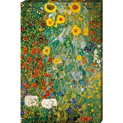 Abbildung von 1art1 Gustav Klimt Poster Bauerngarten Mit Sonnenblumen, 1905 06 Bilder Leinwand Bild Auf Keilrahmen XXL Wandbild Kunstdruck Als Leinwandbild 120x80 cm