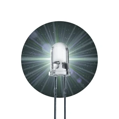 Abbildung von Lumetheus LED 5mm Farbe weiß 25000 mcd 100 Stück Leuchtdiode extra hell 3V weiße Diode 2 Pin LEDs