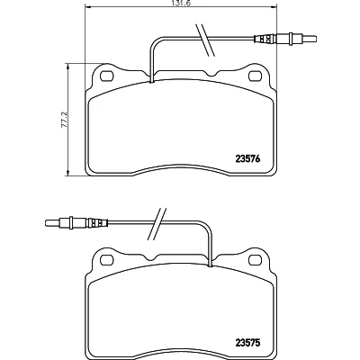 Abbildung von HELLA 8DB 355 018 671 Bremsbelagsatz mit integriertem Verschleißwarnkontakt PEUGEOT: 807, 607 Limousine, CITROËN: C8, FIAT: Ulysse II