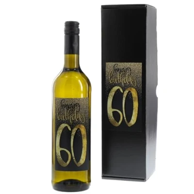 Abbildung von Bull &amp; Bear Wein Geschenk &quot;Happy Birthday 60&quot;, zum 60. Geburtstag, Weisswein 13%, trocken
