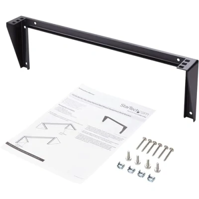 Abbildung von StarTech.com 1HE Wandmontage Halterung für Patch Panel 19 Zoll Stahl Vertikale Montagehalterung Netzwerk und Datengeräte Schwarz (RK119WALLV)