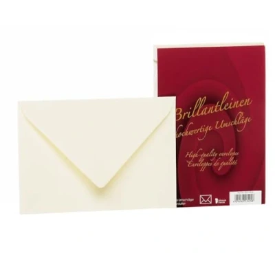 Abbildung von Rössler Papier 20211834 Brillantleinen Briefhüllen gefüttert, DIN C6, 25 Stück, ivory