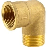 Abbildung von Messing Winkel IG + AG 33,3mm (G 1), Verbindung