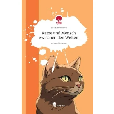 Abbildung von Katze und Mensch zwischen den Welten. Life is a Story story.one
