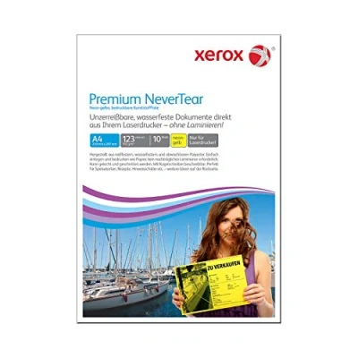 Abbildung von Xerox Premium NeverTear Kunststoffpapier 003R98128 A4 210 x 297 mm, 160 g/m² Spezialpapier für Laserdrucker und Kopierer 10 Blatt Neongelb