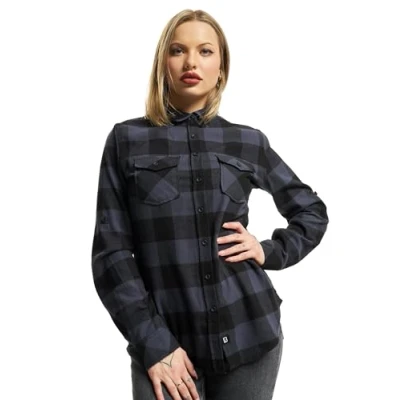 Abbildung von Brandit Flanell Hemdbluse, Damen, Größe: Large, Black grey