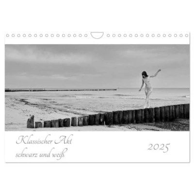 Abbildung von Klassischer Akt schwarz und weiß (Wandkalender 2025 DIN A4 quer), CALVENDO Monatskalender