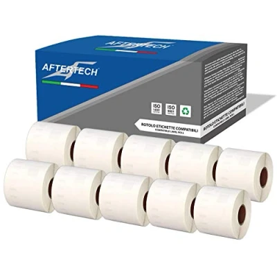 Abbildung von Aftertech 10 x 99014 54 101 mm kompatible Etiketten (220 Etiketten/Rolle = 2200 insgesamt) für Dymo LabelWriter Seiko SLP Etikettendrucker S0722434