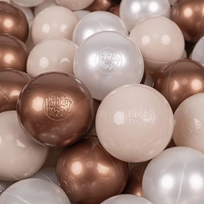 Abbildung von KiddyMoon 300 Bälle/7Cm Kinder Bälle Spielbälle Für Bällebad Baby Einfarbige Plastikbälle Made In EU, Pastellbeige/Kupferrot/Perle