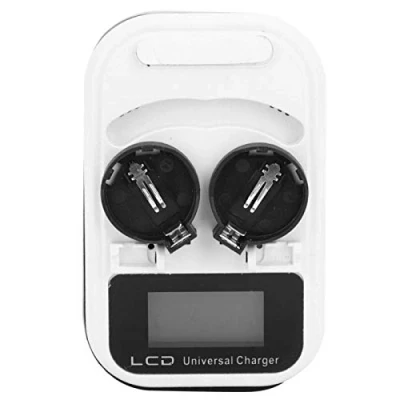 Abbildung von Ladegerät für Knopfzellenbatterie, 2 teiliges Wiederaufladbares LCD Display LIR2016 LIR2025 Lithiumbatterie mit LIR2032 Taste 100‑24(EU Stecker)