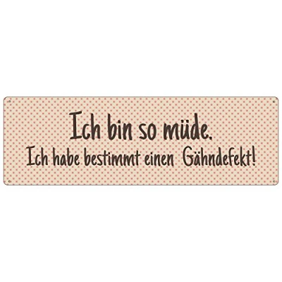Abbildung von Interluxe METALLSCHILD Blechschild ICH Bin SO MÜDE Geschenk Türschild Gähndefekt Lustig