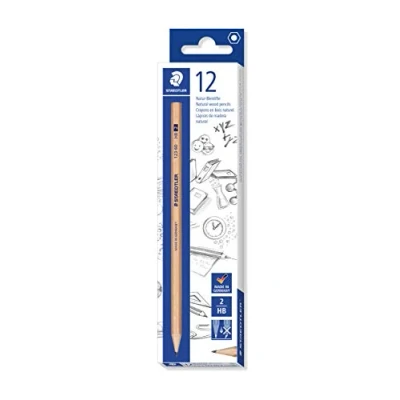 Abbildung von Staedtler Natur Bleistifte, Holz aus PEFC zertifizierten, nachhaltig bewirtschafteten Wäldern, Härtegrad HB, 12 Bleistifte in Kartonverpackung, 123 60 2
