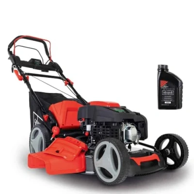 Abbildung von Scheppach Benzin Rasenmäher MS225 53 mit Radantrieb 53cm Schnittbreite 65L Fangbox Höhenverstellung 7 Stufen Seitenauswurf &amp; Reinigungsfunktion Mulchmäher inkl. Motoröl