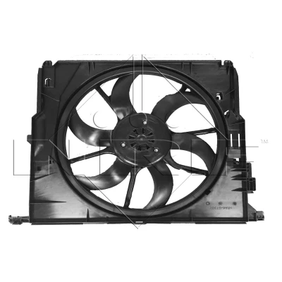 Abbildung von NRF 47737 Lüfter 488 12 400 mit Kühlerlüfterrahmen (Zarge), bürstenloser Motor BMW: 5 Touring, Limousine
