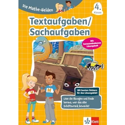 Abbildung von Klett Textaufgaben und Sachaufgaben 4. Klasse: Mathematik Übungsheft für die Grundschule mit Stickern (Die Mathe Helden)