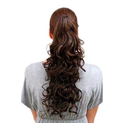 Abbildung von WIG ME UP C128 6(126) Haarteil ZOPF lockig lang BRÜNETT Braun(Farbton 6) 45 cm