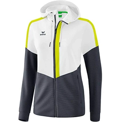 Abbildung von Erima Damen Squad Trainings Jacke, weiß/Slate Grey/Bio Lime, 42