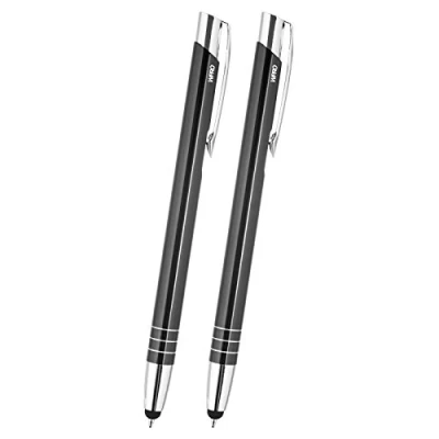 Abbildung von WPRO Toccara 2 er Set Kugelschreiber &amp; Eingabe Stift 2in1 Smartphone Tablet dünne 3D Touch Screen Stylus Pen Spitze Touchpen schwarz