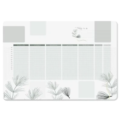 Abbildung von SIGEL HO590 Papier Schreibtischunterlage, ca. DIN A2, mit undatiertem Wochenplan, 30 Blatt, abgerundete Ecken, vegan, Schreibunterlage aus nachhaltigem