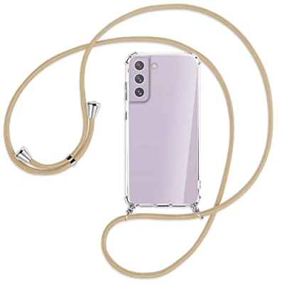 Abbildung von mtb more energy® Handykette kompatibel mit Samsung Galaxy S21 FE (SM G990, 6.4&#039;&#039;) Caramel Smartphone Hülle zum Umhängen Anti Shock Full TPU Case