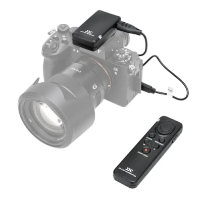 Abbildung von JJC 2.4G 100M Wireless Empfänger und Fernbedienung Commander Kit für Sony Alpha/Cyber Shot Kameras Handycam Camcorder mit Multi Terminal Ersetzt RMT VP1K RM VPR1