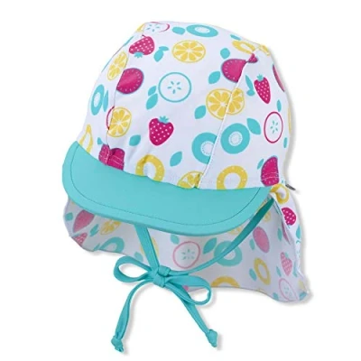 Abbildung von Sterntaler Baby Mädchen Schirmmütze mit Nackenschutz Früchte Sonnenhut, Weiß, 47 EU
