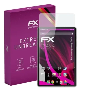 Abbildung von atFoliX Glasfolie kompatibel mit Samsung Galaxy Tab S6 Panzerfolie, 9H Hybrid Glass FX Schutzpanzer Folie