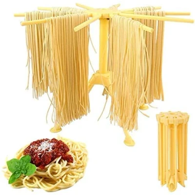 Abbildung von Stendino pieghevole per pasta con essiccatore noodle domestico da 10 bar Compatto Facile riporre Installazione rapida (giallo)