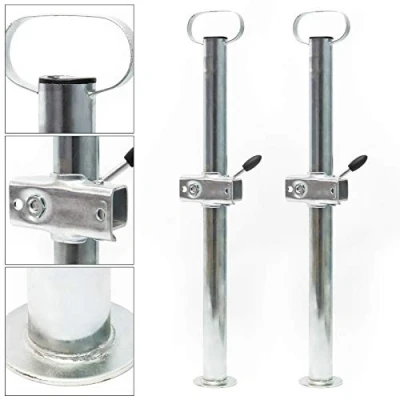 Abbildung von Wiltec Stützen für Anhänger 700 mm x ø 49 2 Stück Anhängerstützen mit Klemmschellen Abstellstützen